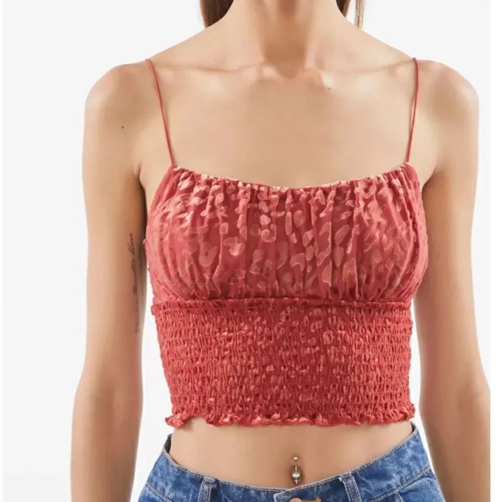 Urban Outfitters Emma Velvet Smocked Tank Top Women’s Large